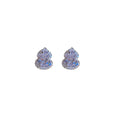 Light Luxury Copper Zircon Waterdrop Flower Stud Earrings Elegant Court Style Jewelry view 5