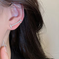 Copper Zircon Cross Star Clip-on Earrings Geometric Circle Light Luxury Ear Cuffs for Women view 3