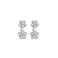 Copper Zircon Flower U-Shaped Stud Earrings Korean Sweet Elegant Light Luxury Jewelry for Women view 5