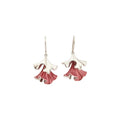 Copper Enamel Wrinkled Leaf Hook Earrings Sweet Elegant Dopamine Style Jewelry For Women view 5