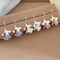 Copper Enamel Wrinkled Leaf Hook Earrings Sweet Elegant Dopamine Style Jewelry For Women view 2