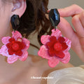 Acrylic Flower Stud Earrings Vintage Elegant Sweet Style Light Luxury Floral Jewelry for Women view 3