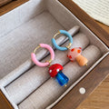 Cute Dopamine Enamel Mushroom Alloy Earrings Cartoon Geometric Round Creative Ear Cuff Jewelry view 4