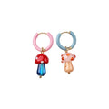 Cute Dopamine Enamel Mushroom Alloy Earrings Cartoon Geometric Round Creative Ear Cuff Jewelry view 5