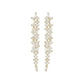 18K Gold Plated Copper Square Zircon Tassel Drop Earrings With Silver Posts Court Style view 5
