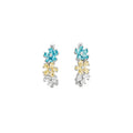 Copper Zircon Flower C Shape Stud Earrings Light Luxury Sweet Elegant Silver Pin Jewelry view 5