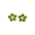 Silver Needle Iridescent Artificial Crystal Flower Stud Earrings, Fresh Forest Style Women's Jewelry view 5