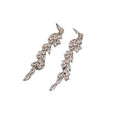 Copper Zircon Waterdrop Tassel Stud Earrings With Silver Pins Elegant Minimalist Geometric Style view 5