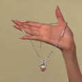 Zircon Strawberry Faux Pearl Necklace For Women, Sweet Elegant Old Money Collarbone Chain view 4