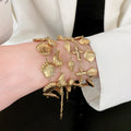 Light Luxury Stainless Steel Heart Pattern Bangle Casual Fashion Everyday Bracelet view 3