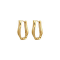 Minimalist Alloy Geometric Oval Irregular Ear Cuff Earrings With Silver Needle Posts view 5