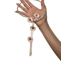Floral Tassel Faux Pearl Choker Necklace Elegant Pastoral Beach Vacation Collarbone Jewelry view 5