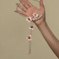 Floral Tassel Faux Pearl Choker Necklace Elegant Pastoral Beach Vacation Collarbone Jewelry view 4