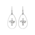 Rhinestone Acrylic Teardrop Cross Pendant Drop Earrings For Women Minimalist Trendy Style view 5