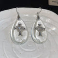 Rhinestone Acrylic Teardrop Cross Pendant Drop Earrings For Women Minimalist Trendy Style view 4