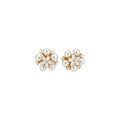 Elegant Faux Pearl Zircon Flower Stud Earrings With Silver Posts Light Luxury Fashion Jewelry view 5