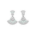 Vintage Court Style Copper Zircon Hollow Flower Triangle Stud Earrings view 5