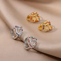 Double Layer Hollow Heart Hoop Earrings For Women, Cross Border Trendy Personality Ear Jewelry view 3