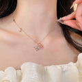 Minimalist Copper Zircon Rhombus Star Pendant Necklace For Women Light Luxury Daily Choker view 4