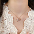 Minimalist Copper Zircon Rhombus Star Pendant Necklace For Women Light Luxury Daily Choker view 2