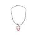Old Money Pink Strawberry Faux Pearl Necklace And Earrings Jewelry Set For Women view 5
