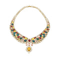 Court Style Faux Pearl Zircon Oval Earrings And Necklace Jewelry Set view 5