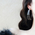 Copper Zircon Round Double Layer Clip-on Earrings For Women, Light Luxury Statement No Piercing Jewelry view 4