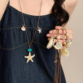 Vacation Style Shell Starfish Sweater Necklace For Women Light Luxury Casual Beach Choker view 1