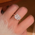 Silver Tone Zircon Cartoon Cat Open Ring For Women view 1