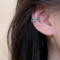 Minimalist Copper Zircon Square Waterdrop Clip-on Earrings For Women Elegant Ear Cuff Style view 3