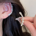 Minimalist Copper Zircon Square Waterdrop Clip-on Earrings For Women Elegant Ear Cuff Style view 1