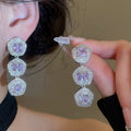 Court Style Purple Zircon Copper Jewelry Set With Oval Necklace Bracelet Earrings For Women view 4