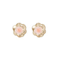 Korean Style Resin Flower Stud Earrings For Women, Elegant Light Luxury Floral Jewelry view 5