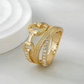 Trendy Niche Cross Line Ring For Women, Sweet Cool Interlocking Hoop Fashion Jewelry view 2