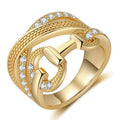 Trendy Niche Cross Line Ring For Women, Sweet Cool Interlocking Hoop Fashion Jewelry view 5