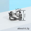 Trendy Niche Cross Line Ring For Women, Sweet Cool Interlocking Hoop Fashion Jewelry view 4