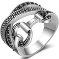 Trendy Niche Cross Line Ring For Women, Sweet Cool Interlocking Hoop Fashion Jewelry view 1