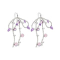 Artificial Crystal Beaded Bow Tassel Drop Earrings, Vacation Style Light Luxury Ear Jewelry view 5