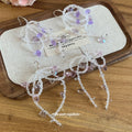 Artificial Crystal Beaded Bow Tassel Drop Earrings, Vacation Style Light Luxury Ear Jewelry view 2
