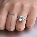 Square Clear Solitaire Ring In Gold Silver And Rose Tones view 3
