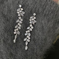 Copper Teardrop Zircon Tassel Stud Earrings With Silver Needle, Playful Geometric Style view 3