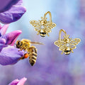 Korean Fresh Bee Enamel Stud Earrings For Women, Forest Vacation Style Wax Set Zircon Jewelry view 2