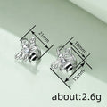 Korean Fresh Bee Enamel Stud Earrings For Women, Forest Vacation Style Wax Set Zircon Jewelry view 4