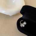 Geometric Faux Pearl Zircon Light Bulb Clip-on Earrings, Minimalist No-Piercing Ear Cuffs view 2