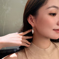 Brushed Metal Leaf Drop Earrings Geometric Ear Hook Minimalist Trendy Statement Jewelry view 2