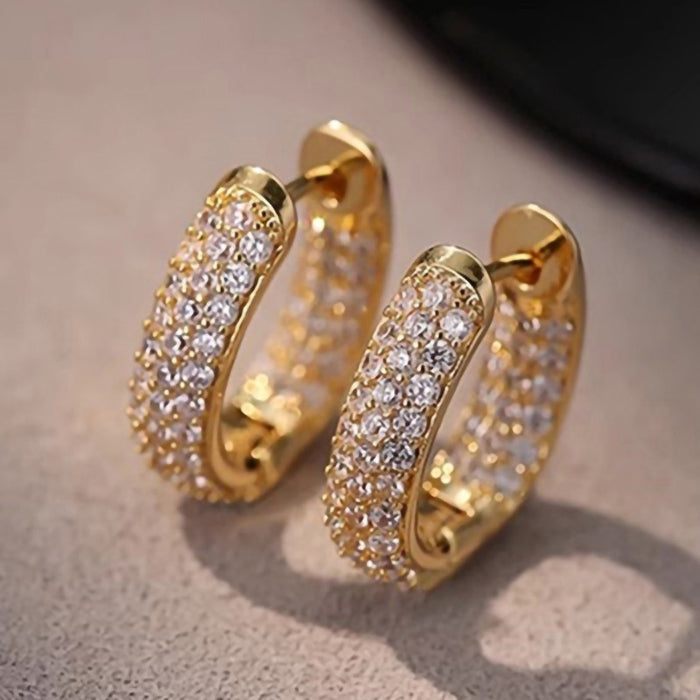 Korean Japanese Commuter U Shaped Ear Cuff With Micro Paved Zirconia For Women Earrings