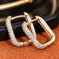 European Fashion Micro Pave Zircon Hoop Earrings Minimalist Chic Statement Ear Jewelry view 2
