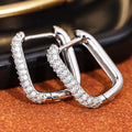 European Fashion Micro Pave Zircon Hoop Earrings Minimalist Chic Statement Ear Jewelry view 3