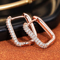 European Fashion Micro Pave Zircon Hoop Earrings Minimalist Chic Statement Ear Jewelry view 5
