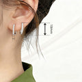 European Fashion Micro Pave Zircon Hoop Earrings Minimalist Chic Statement Ear Jewelry view 4